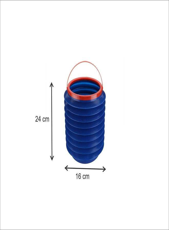 THE QUIRK BOX The Collapsible Plastic Bucket Dustbin Folding Organizer for Storage Box for Car and Home - 4 litres - Blue Color - Image 2